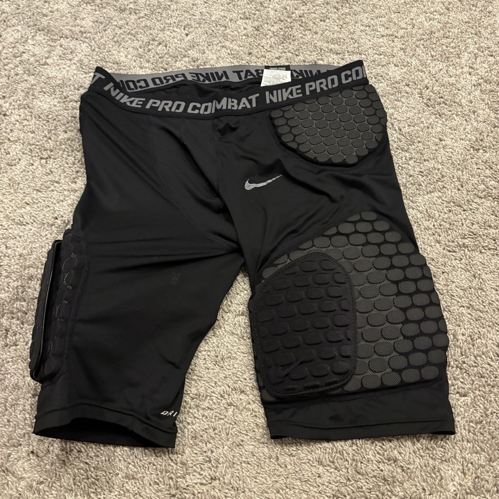 NIKE Pro Combat Black Compression Padded Football Shorts 411019-010 Mens 3XL XXL